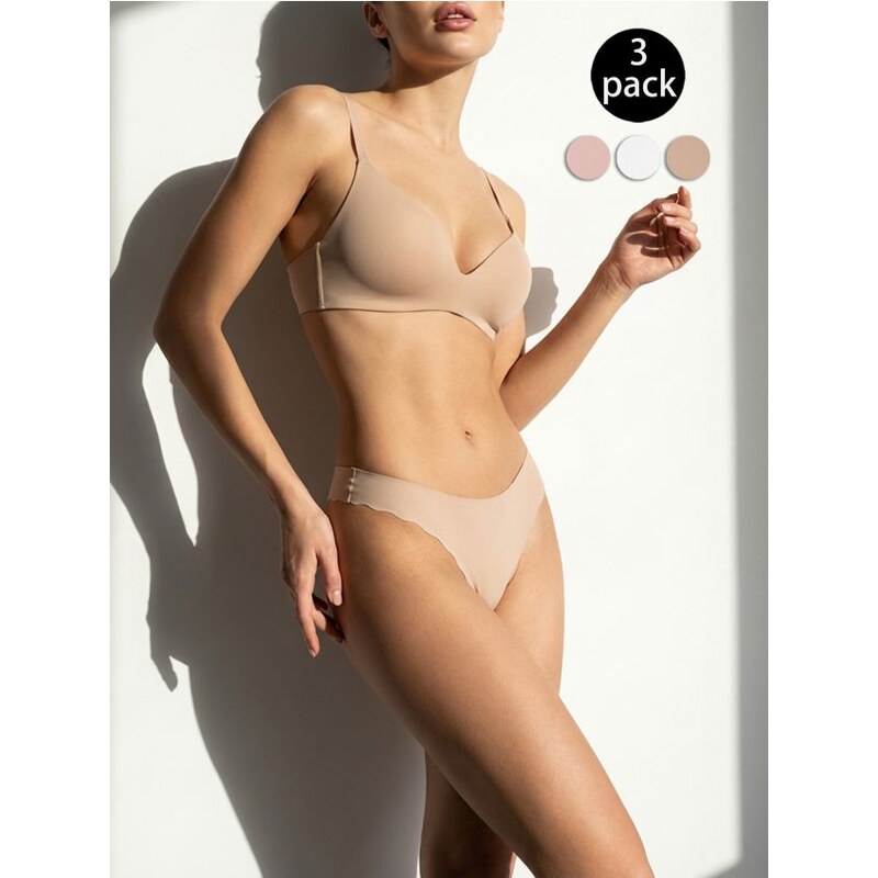 Sinsay - Súprava 3 brazílskych nohavičiek - viacfarebná 68362203