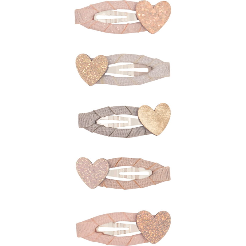 MIMI & LULA Sponky do vlasov Teeny heart Clic Clacs Mini – sada 5 ks 68362326