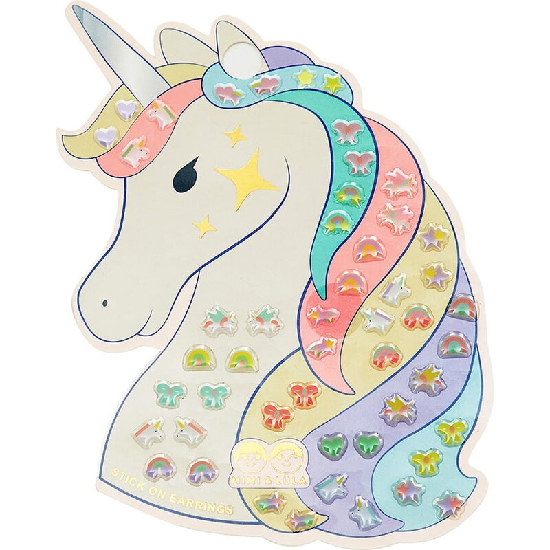 MIMI & LULA Nalepovacie náušnice Unicorn – 25 párov 68362342