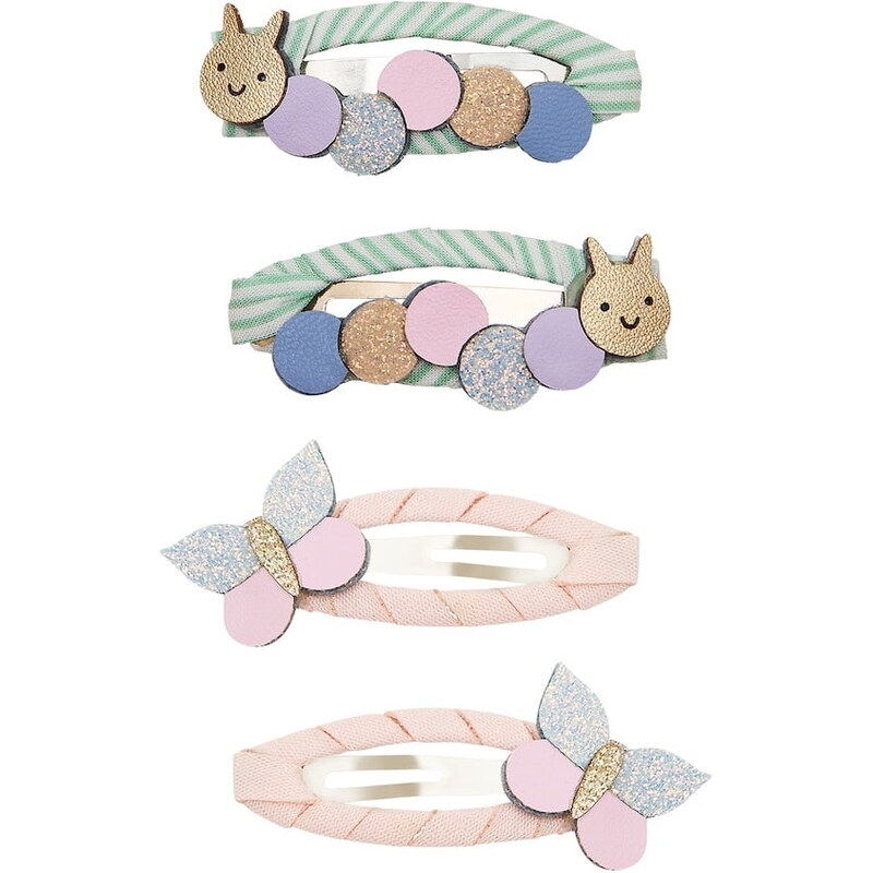 MIMI & LULA Sponky do vlasov Hungry Caterpillar Clic Clacs – set 4 ks 68362332