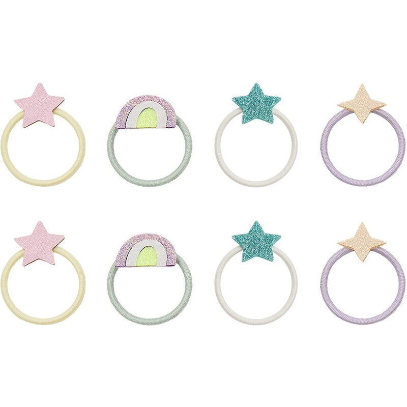 MIMI & LULA Gumičky do vlasov Rainbow / Star mini – set 8 ks 68362333