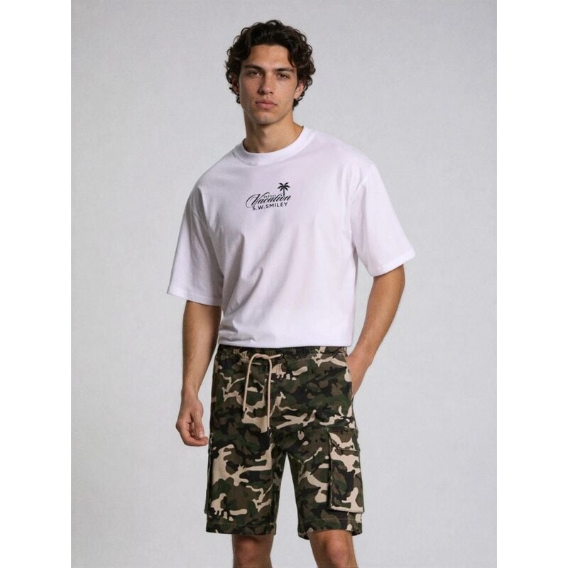 Sinsay - Cargo šortky s maskáčovým vzorom - viacfarebná 68364518