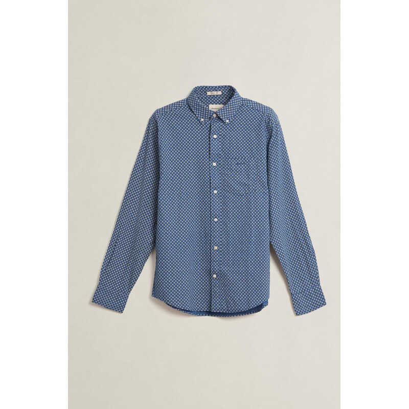 KOŠEĽA GANT REG COTTON LINEN PRINT SHIRT VINTAGE BLUE 67556327