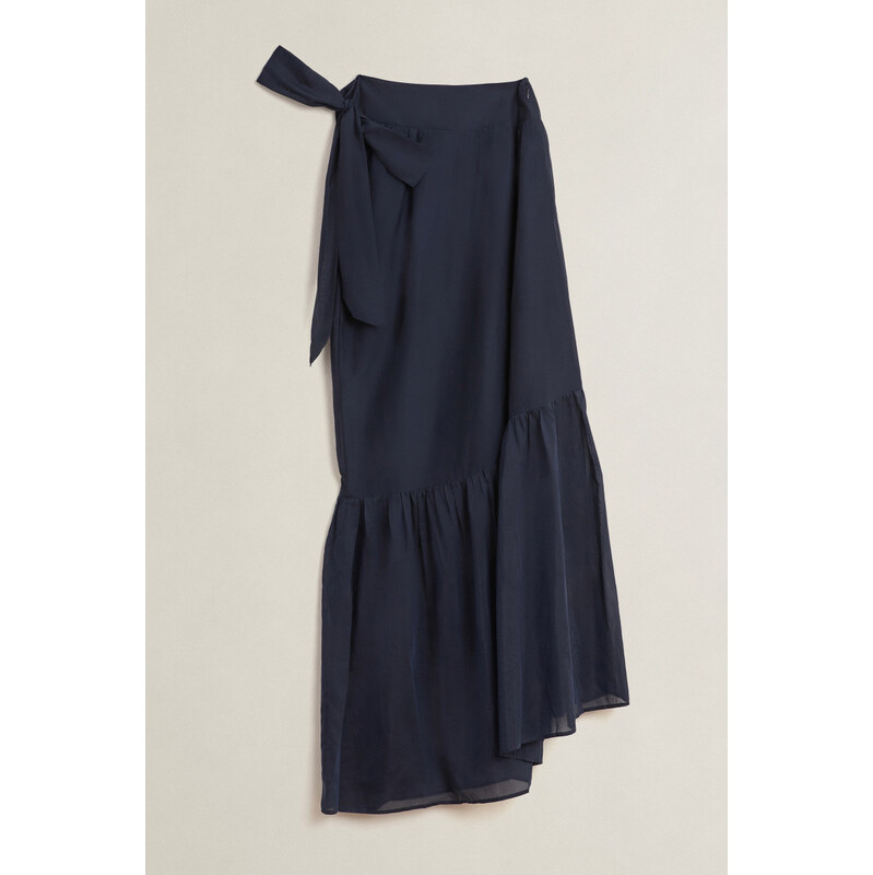 ŠATY GANT CTN SILK ONE SHOULDER MAXI DRESS EVENING BLUE 68369556