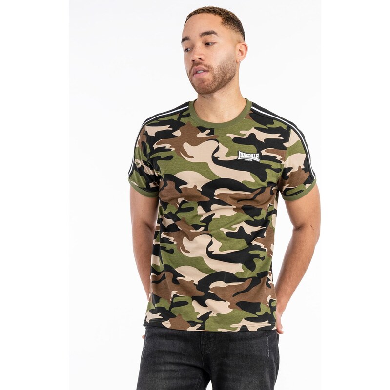 LONSDALE Tričko Gunnista svetlobéžová / hnedá / kaki / čierna 68382118