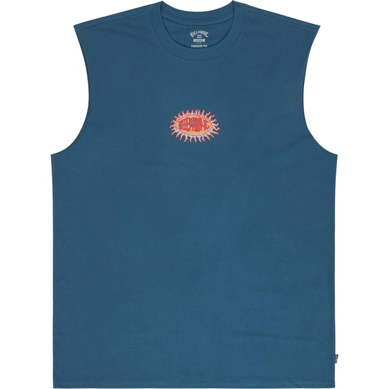 BILLABONG Tričko BURN OUT azúrová / modrozelená / oranžová 68382597