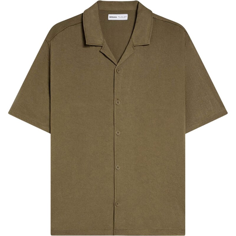 Bershka Košeľa kaki 68382920