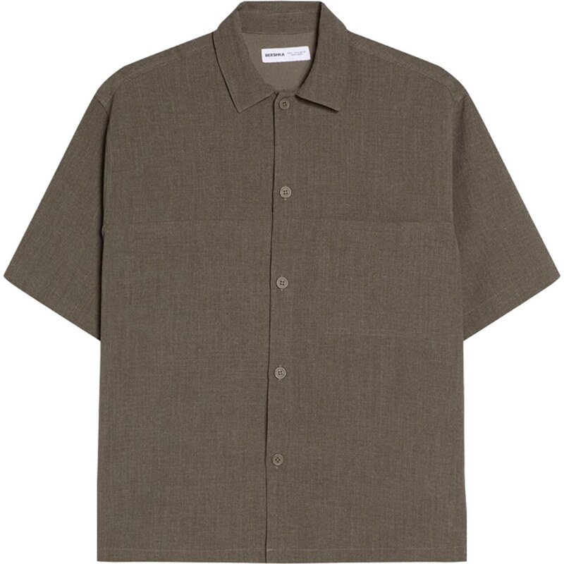 Bershka Košeľa zelená 68382919