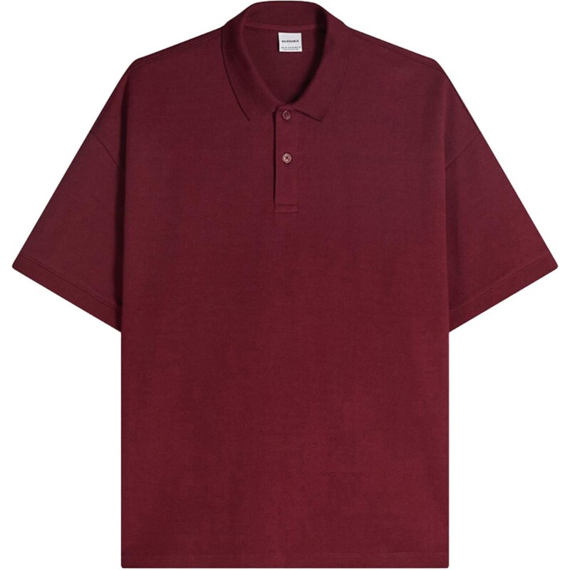 Bershka Tričko INTERLOCK burgundská 68382930