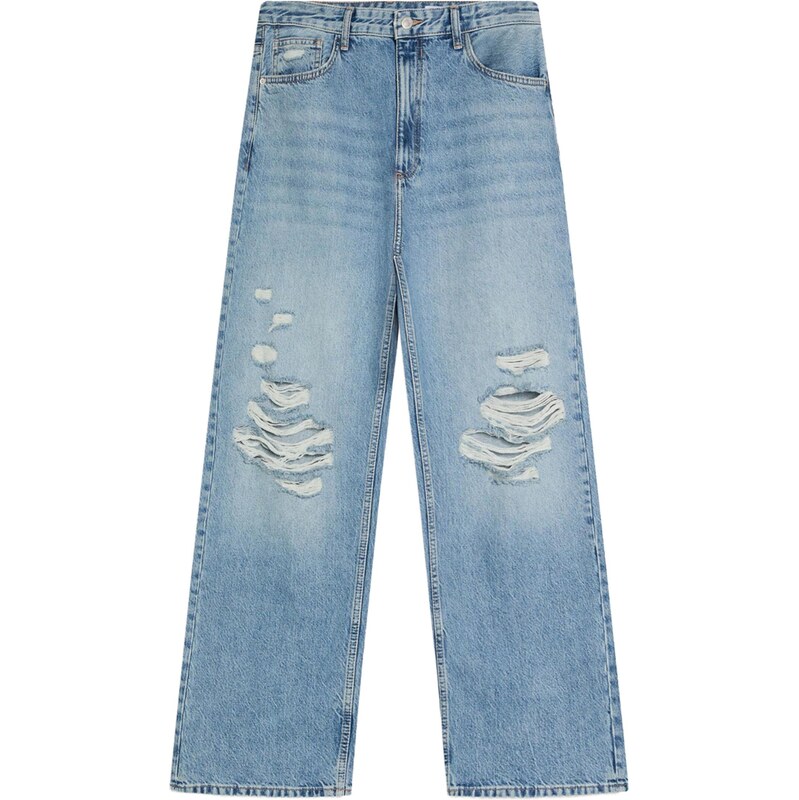 Bershka Džínsy VINTAGE modrá 68382932