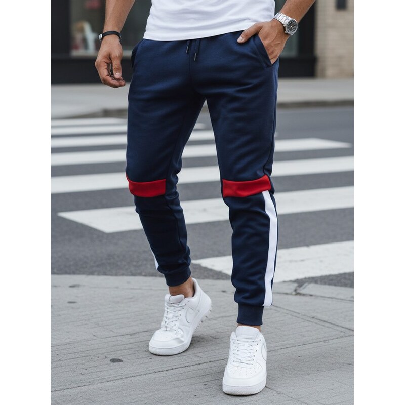 Dstreet Dizajnové pánske tepláky v modrej farbe 63302849