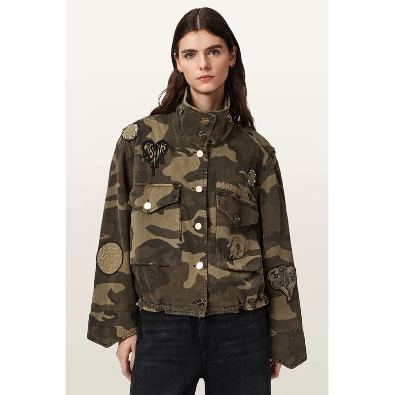 AllSaints prechodná bunda dámska bavlnená CLAY 68383416