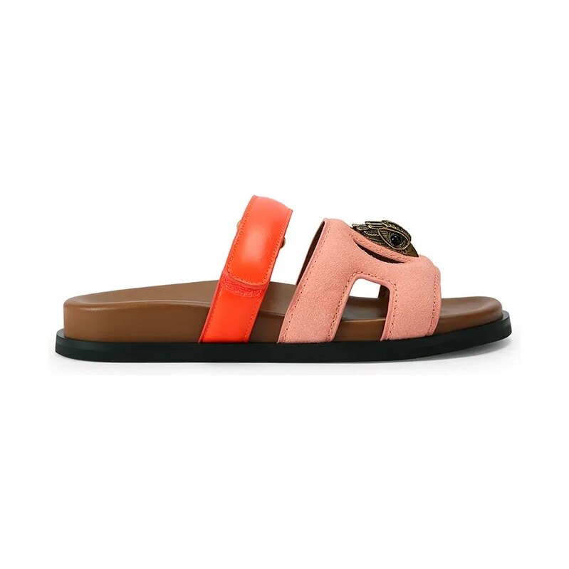 Kurt Geiger London šľapky na plochom podpätku dámske semišové Eagle 68383256