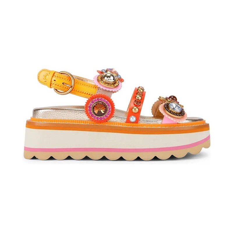 Kurt Geiger London sandále na platforme dámske kožené Octavia Sling 68383248