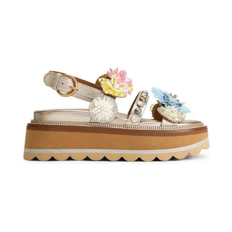 Dámske kožené sandále na platforme Kurt Geiger London Octavia Sling 68383246