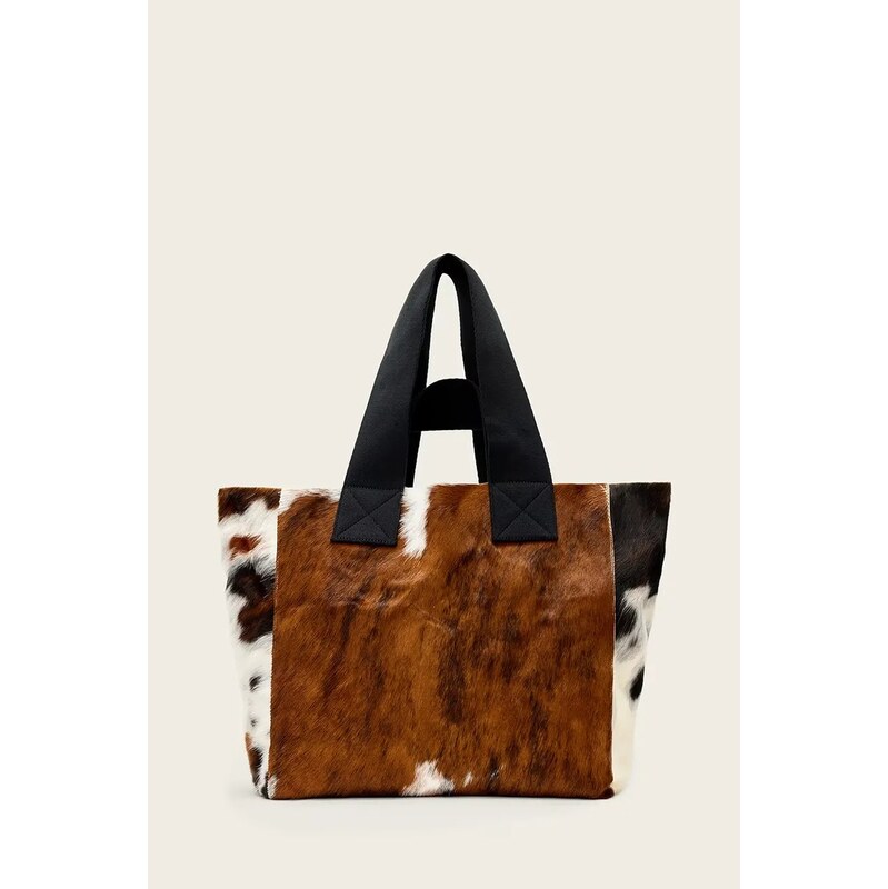 AllSaints kabelka typu shopper dámska kožená IZZY COW 68383341