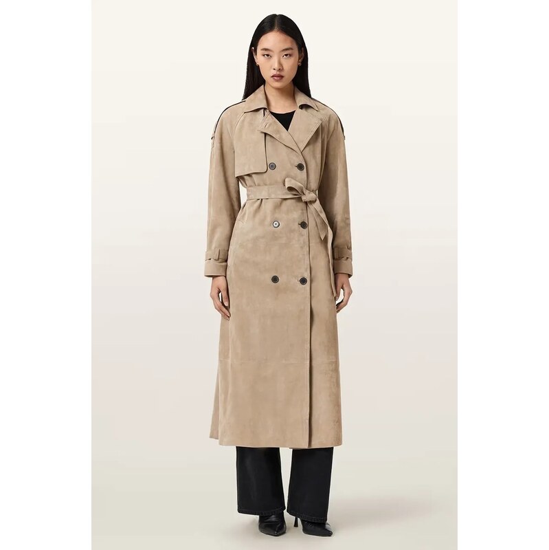 AllSaints trenčkot dámsky semišový REED SUEDE 68383372