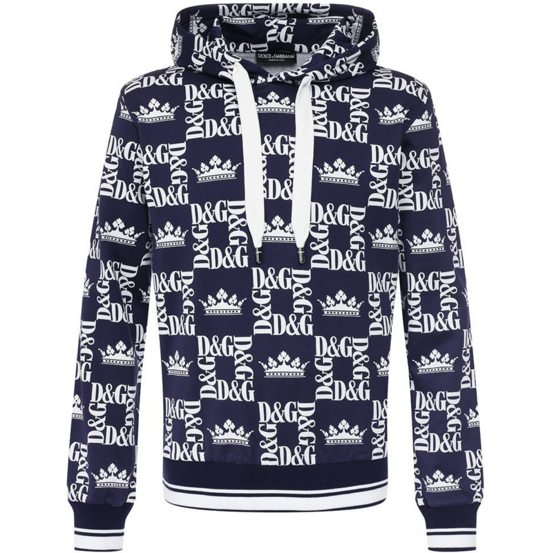 DOLCE & GABBANA Crowns Print Blue mikina 68383804