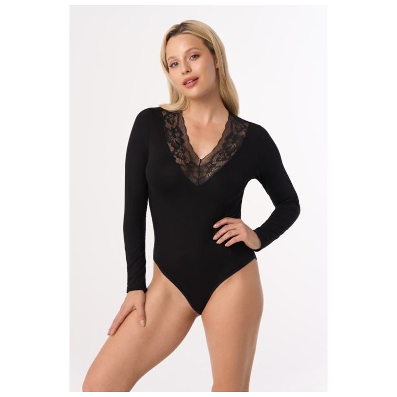 Babell Body s čipkou Rosario čierne 68383816
