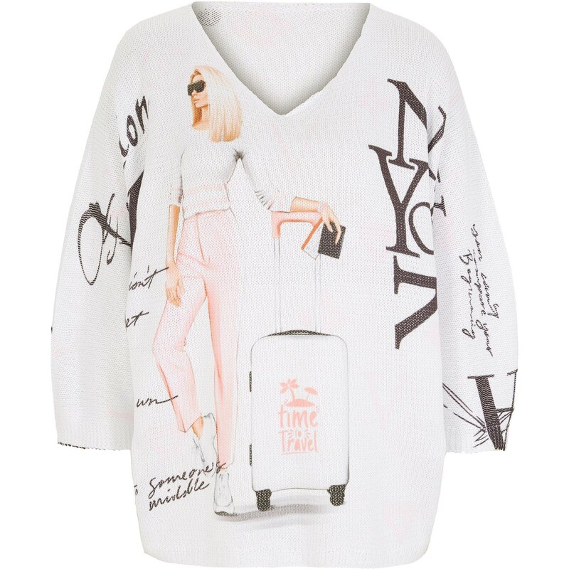 bonprix Pulóver, farba biela 50776879