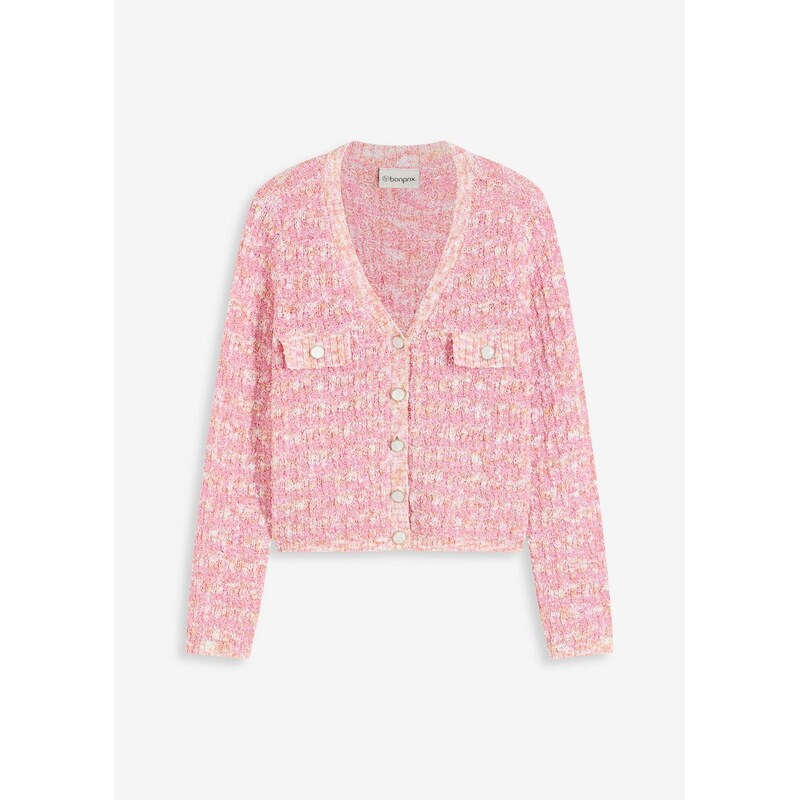 bonprix Pletený sveter buklé, farba ružová 62972293