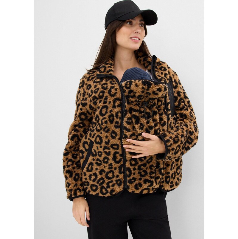 bonprix Materská bunda 3v1 z kožušinového flísu, farba béžová 68388820