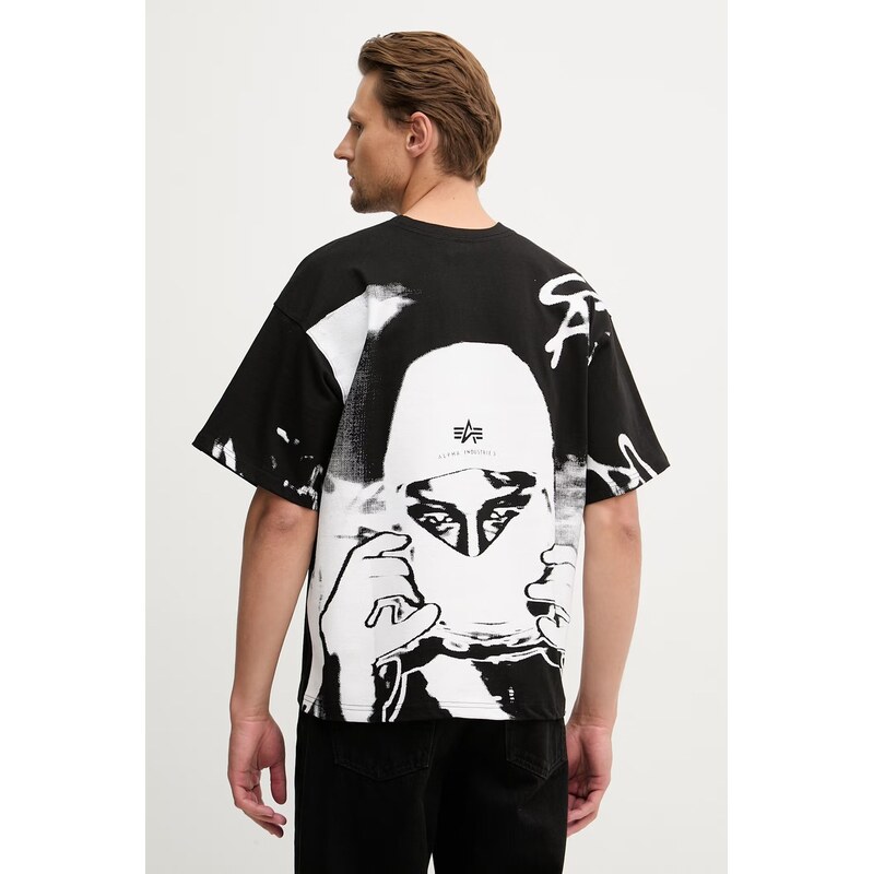 Alpha Industries pánske bavlnené tričko Balaclava Backprint 68389138