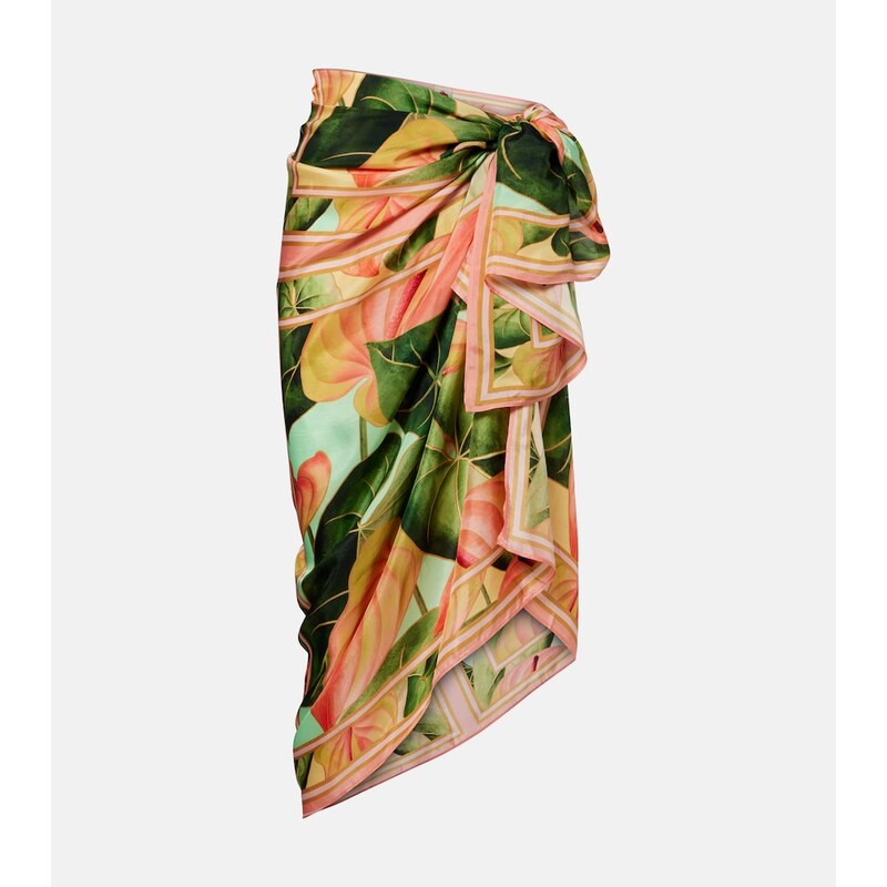 Farm Rio Anturium Leaves satin beach cover-up 68433906