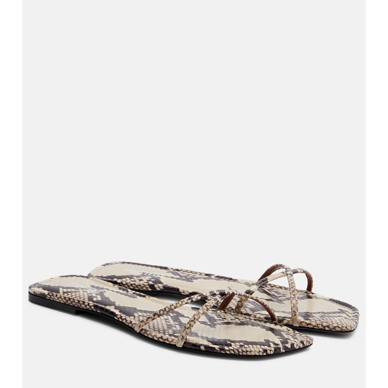 Paris Texas Biarritz snake-effect leather sandals 68393275