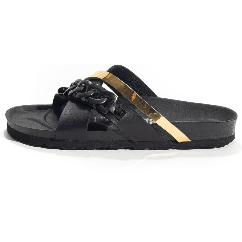 Bayton Šľapky MAGRITTE zlatá / čierna 68395108