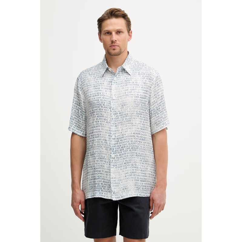 Armani Exchange pánska košeľa z viskózy 68394511