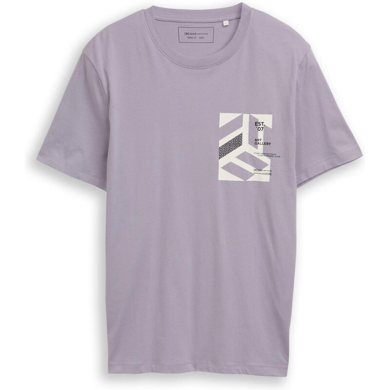 TOM TAILOR DENIM Tričko orgovánová / čierna / šedobiela 68395351