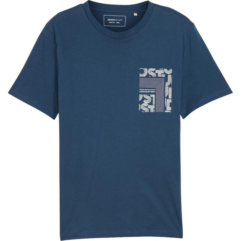 TOM TAILOR DENIM Tričko modrá / biela 68398354