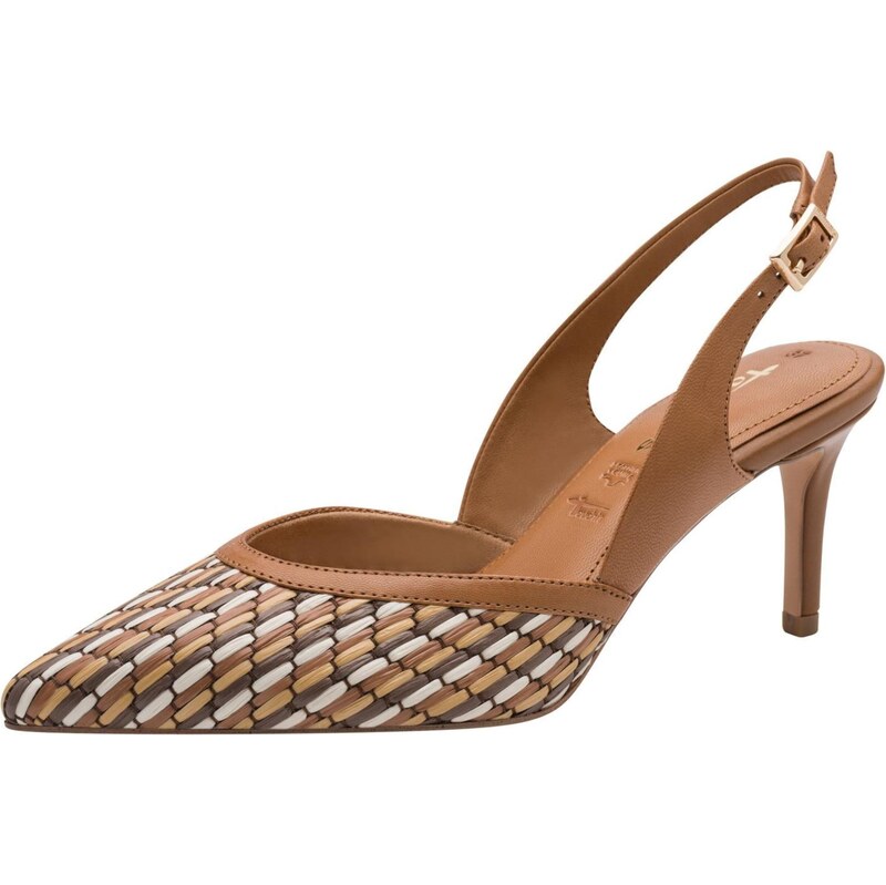 Tamaris Lodičky s otvorenou pätou hnedá / čokoládová / biela 68398390