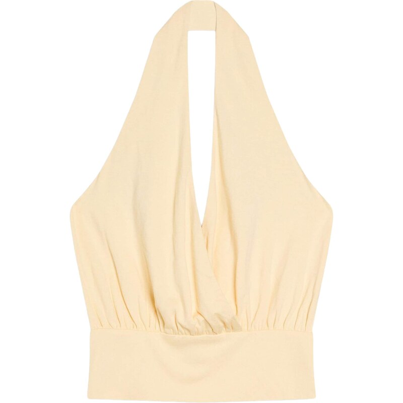 Bershka Top svetložltá 68398525