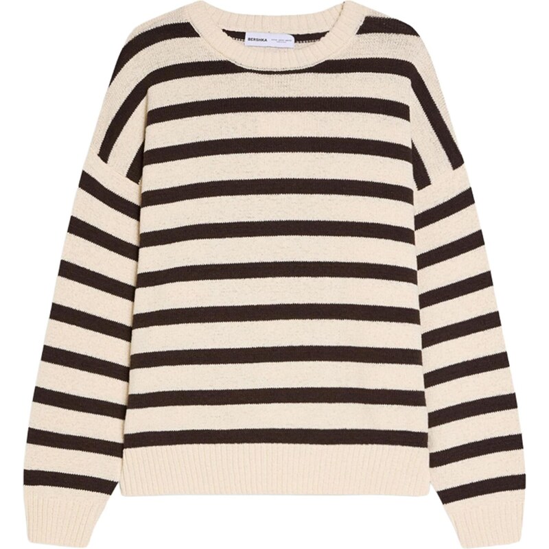 Bershka Sveter BLOBER nebielená / čierna 68398539