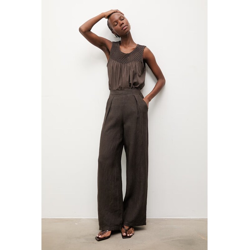 Answear.LAB nohavice dámske ľanové 68398778