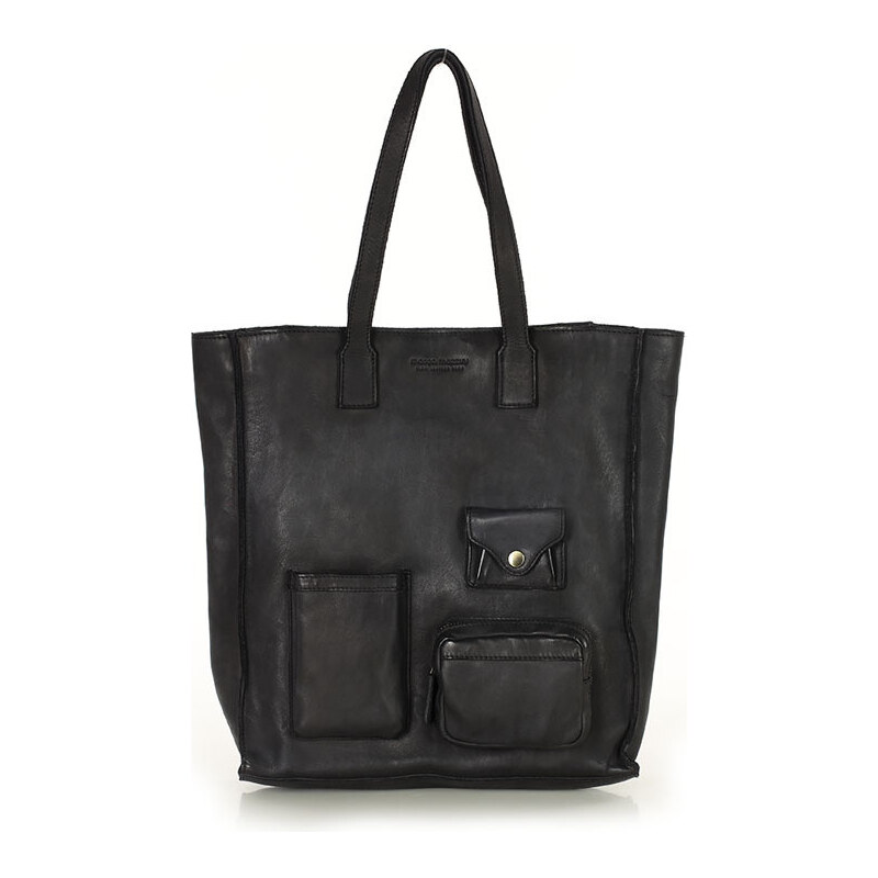 MARCO MAZZINI Dámska taška typu hobo, prírodná koža | čierna vp10a 68399166