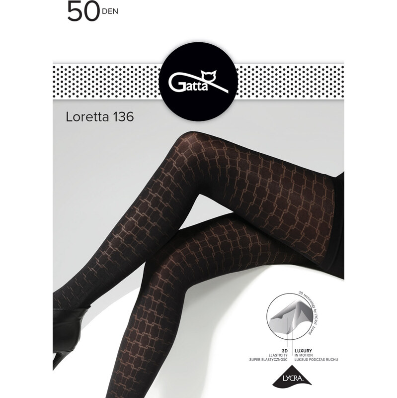 E-shop GATTA Pančuchové nohavice Loretta3D50-vz.136 nero 2(S)
