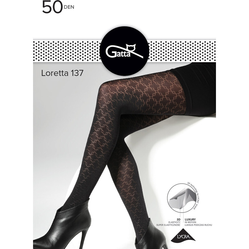 GATTA Pančuchové nohavice Loretta3D50-vz.137 nero 2(S) 49874038