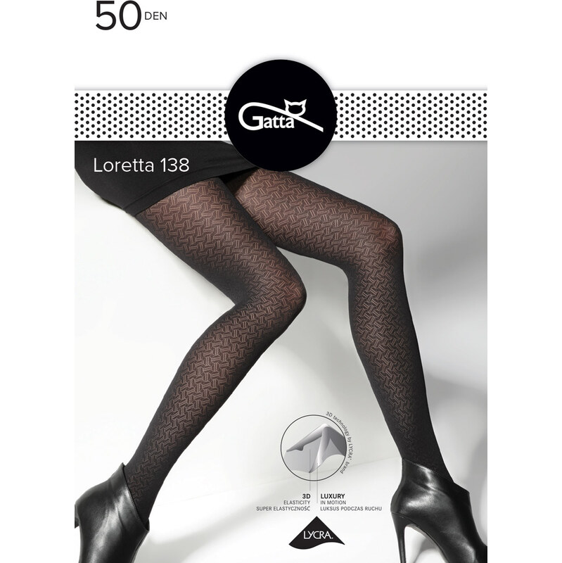 GATTA Pančuchové nohavice Loretta3D50-vz.138 nero 2(S) 49874039