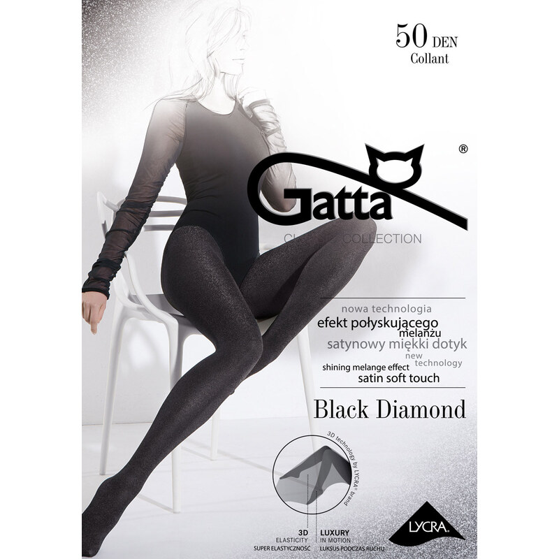 GATTA Pančuchové nohavice Black-diamond50 nero-silver 3(M) 49874362