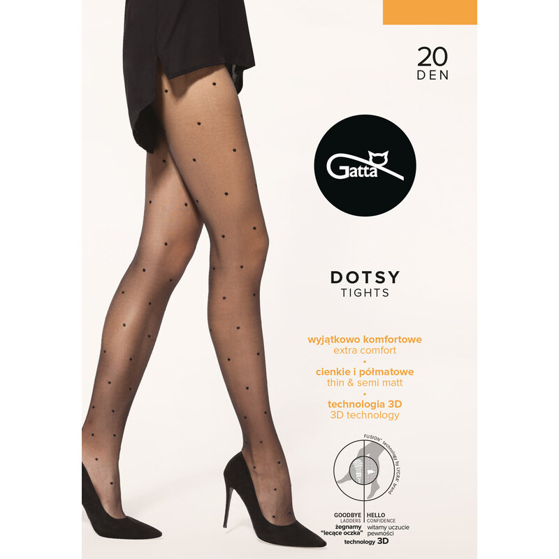 E-shop GATTA Pančuchové nohavice Dotsy20-vz.03 nero 3(M)