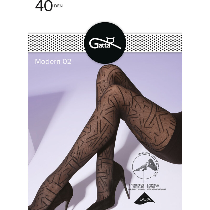 GATTA Pančuchové nohavice Modern40-vz.02 nero 3(M) 66680422