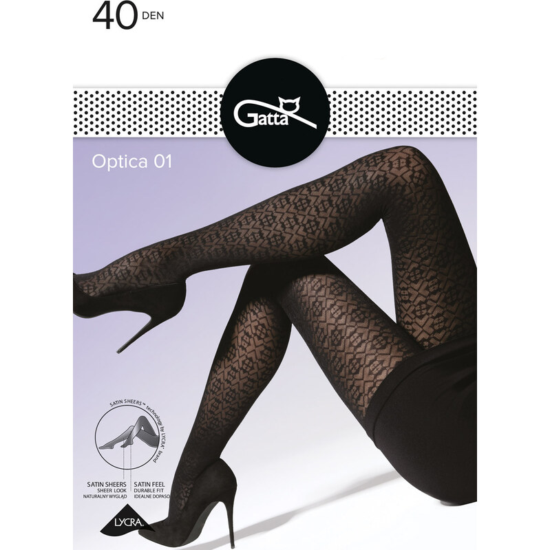 GATTA Pančuchové nohavice Optica40-vz.01 nero 3(M) 66680423