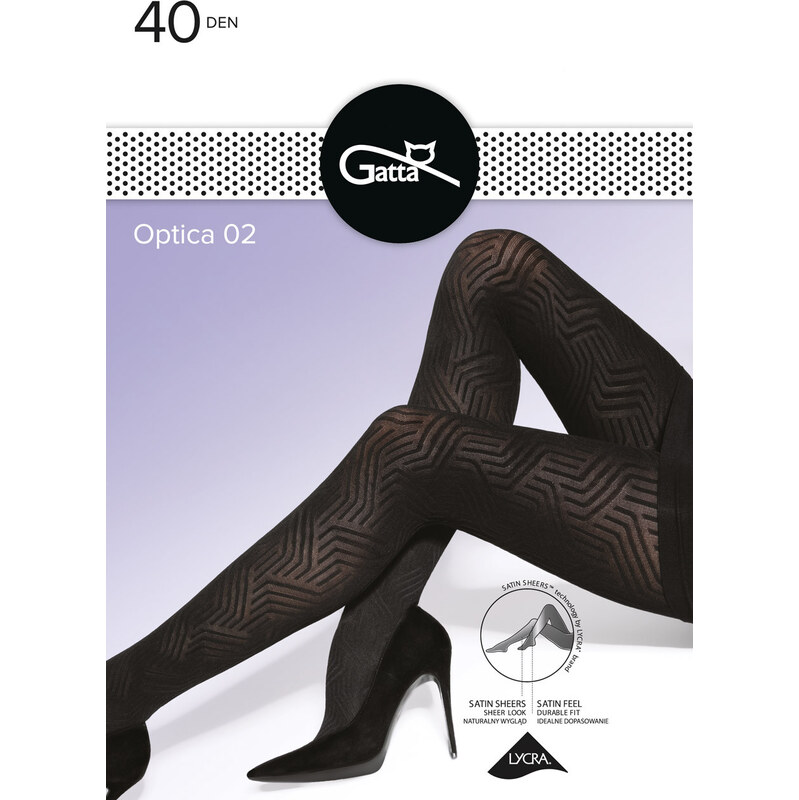 E-shop GATTA Pančuchové nohavice Optica40-vz.02 nero 3(M)