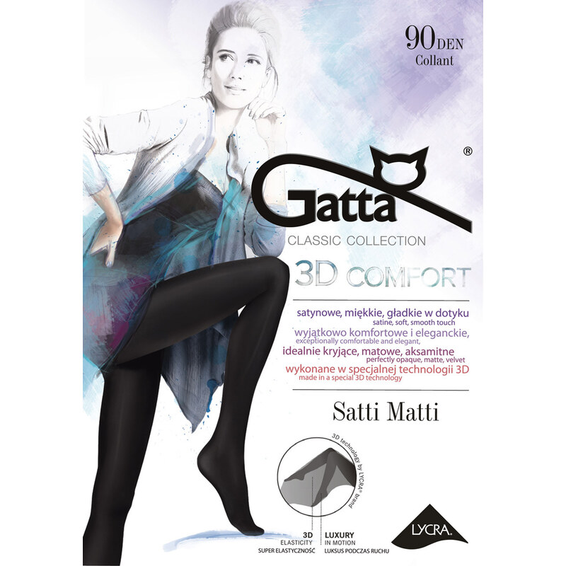 GATTA Pančuchové nohavice satti-matti90 nero 3(M) 66680467