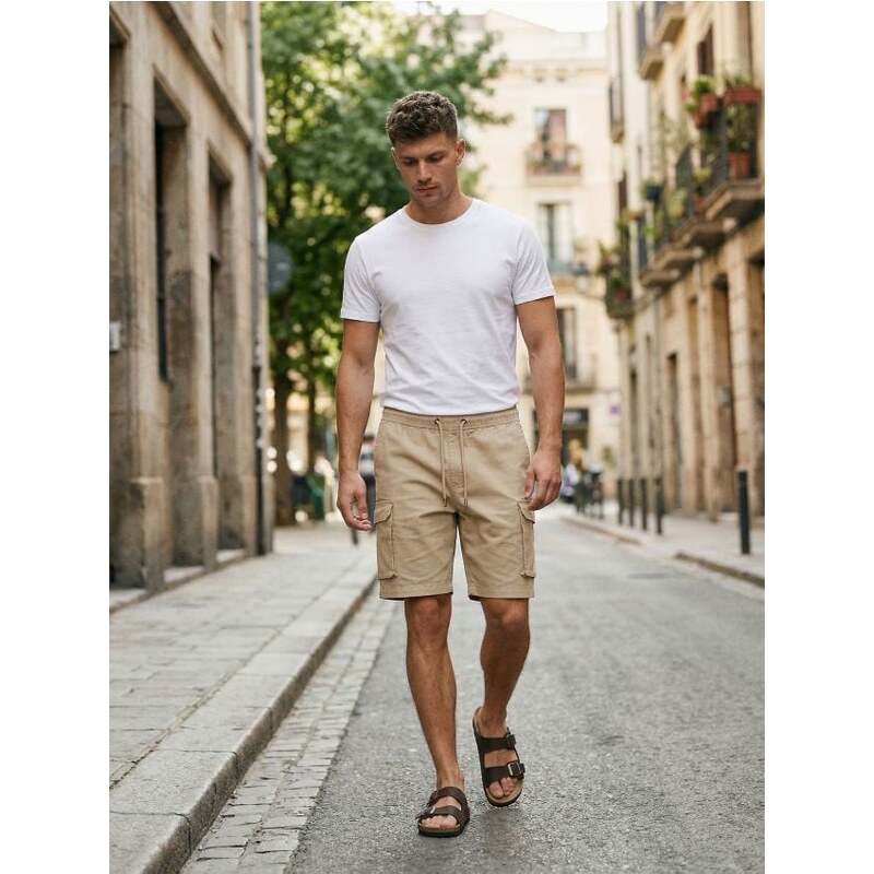 Sinsay - Cargo kraťasy - béžová 68364517