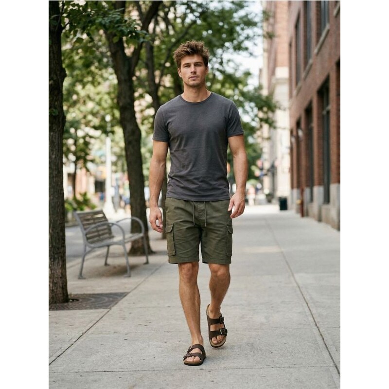 Sinsay - Cargo kraťasy - khaki 68374750