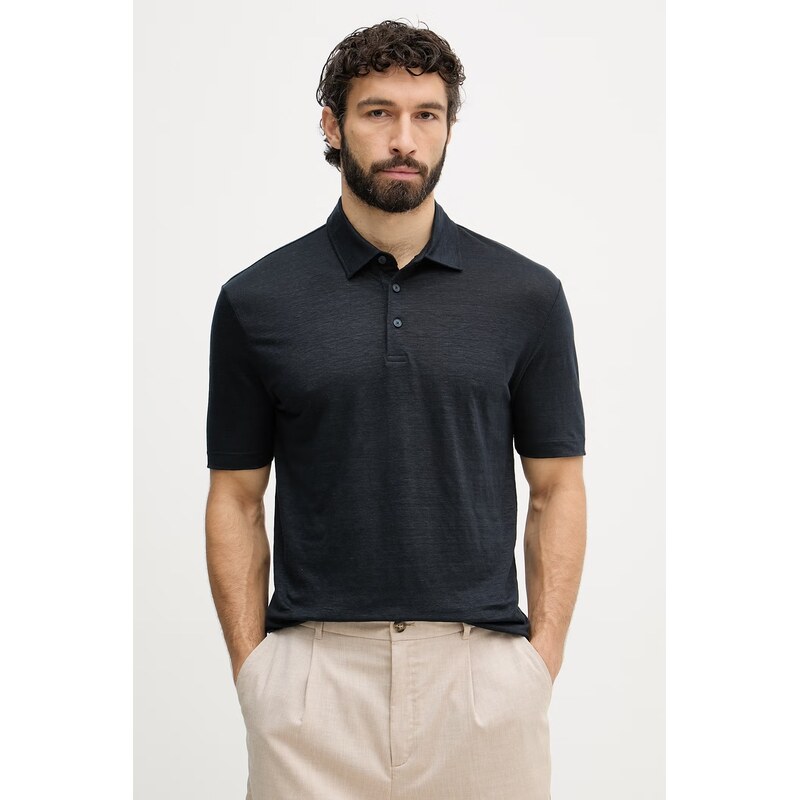 BOSS polo tričko pánske ľanové BOSS X DAVID BECKHAM 68411498